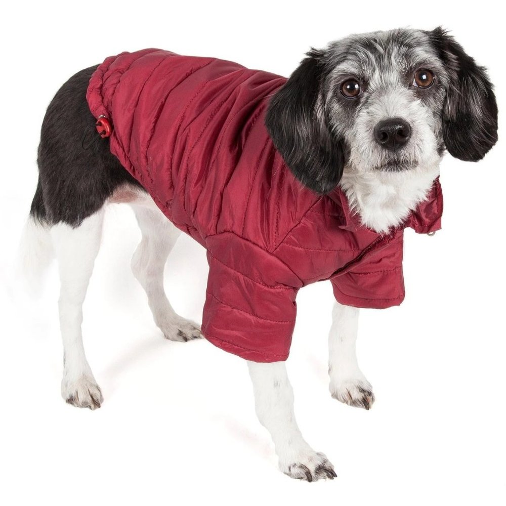 Pet Life Sporty Avalanche Hoodie Puppy Dog Large 18"-20" Red Lightweight Hooded